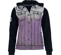 Gothicana by EMP Jacket with cat patches Jeans Jacket black lilac S