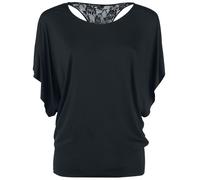 Gothicana by EMP Lace Back Bat Wings T-Shirt black 3XL
