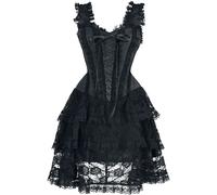 Gothicana by EMP Short Corset Dress with Lace Mini Dress black M