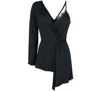 Gothicana by EMP Top with Lace Details Long-sleeve Shirt black S