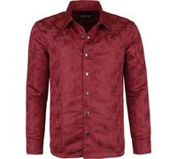 Gothicana by EMP Woven Rose Shirt Long-sleeved Shirt dark red M
