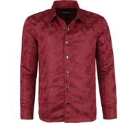 Gothicana by EMP Woven Rose Shirt Longsleeve dark red XXL