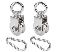 GothicBride 2 Pack 48 mm Pulley Wheel, Gym Fitness Pulley, Stainless Steel Pulley Block for Wire Rope Cable Machine DIY Attachment, Load 500 kg