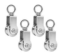 GothicBride 4 Pack 34 mm Pulley Wheel, Gym Fitness Pulley, Stainless Steel Pulley Block for Wire Rope Cable Machine DIY Attachment, Load 250 kg