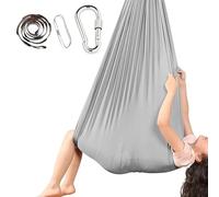 GothicBride Aerial Yoga Hammock, 280 x 150 cm, Elastic Yoga Towel for Hanging for Stretching Fitness, Maximum Relaxation up to 200 kg (Grey)