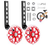 GothicBride Children's Bicycle Stabilisers, Auxiliary Wheels with Mute Flash Wheels, Adjustable Safety Stabilisers, Universal Stabilisers, Children's Bicycle with Triangle Reinforcement for 12 14 16