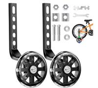GothicBride Children's Bicycle Stabilisers, Auxiliary Wheels with Mute Flash Wheels, Adjustable Safety Stabilisers, Universal Stabilisers, Children's Bicycle with Triangle Reinforcement for 12 14 16