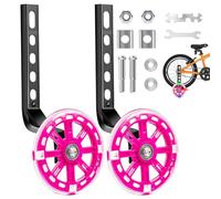 GothicBride Children's Bicycle Stabilisers, Auxiliary Wheels with Silent Flash Wheels, Adjustable Safety Stabilisers, Universal Stabilisers, Children's Bicycle with Triangle Reinforcement for 12 14 16