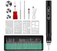 GothicBride Electric Engraving Pen Set 3 Levels with 32 Bits and 4 Stencils
