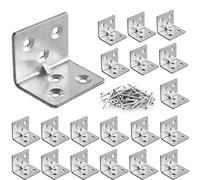 GothicBride Pack of 20 Angle Brackets 30 x 30 x 38 mm L Brackets for Wood, Stainless Steel Corner Bracket for Wood Tables, Chairs, Furniture