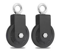 GothicBride Pulley Wheel 90MM, Gym Fitness Pulley, Roller Lifting Pulley for Wire Rope Cable Machine DIY Attachment, Load 160 kg (Black-2 Pieces)
