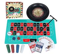 GOTHINK Roulette Wheel Game Set, Includes 10-inch Gambling Wheel, 200 Chips, Rake, 2Balls and Texas Hold’em Poker, Perfect for Parties and Holidays, Get for a Fun Casino Night!
