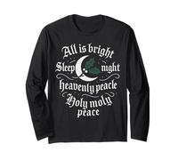 Gothmas Holiday Moon and Holly Dark Festive Christmas Long Sleeve T-Shirt