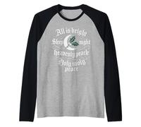 Gothmas Holiday Moon and Holly Dark Festive Christmas Raglan Baseball Tee