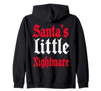 Gothmas Santa's Little Nightmare. Gothic Christmas Naughty Zip Hoodie