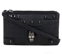 GOTHX SKULL CRYSTAL HEAD Ladies Handbag Clutch Evening Handbag Steam Punk Rock Goth School College PU Vegan Leather Gothic Gig Festival Travel Bag