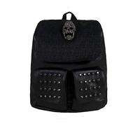 GOTHX Skull Head Gothic Tassel Tie Black Backpack Rucksack Twin Pocket School Rock GothFestival Travel Bag