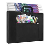 GOTIDEAL Light Weight Art Portfolio Bag, 18x24 Inches Waterproof Art Portfolio Case with Shoulder&Handle Carry, Storage Carrying Bag for Artwork Sketch Drawing Canvas Photography Poster Side Widening