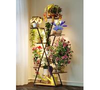 GoTiling Indoor Plant Stand with Grow Lights - Tall 8 Tier Metal Flower Shelf, 60" Multi-Layer Display Rack for Plants, Corner Holder for Home, Garden, Patio
