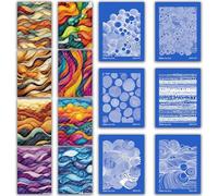 GOTO CLAY TOOLS Zentangle-Style Polymer Clay Transfer Paper & Silk Screen Bundle - 14-Piece Artisan Kit with 8 Water-Soluble Transfers & 6 Reusable Silk Screens for Clay Earrings & Jewelry Zen-KIT