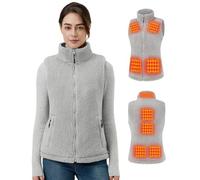 GOTOBI Women's Fleece Heated Vest with 16000mAh 7.4V Battery,9 Heating Zones Heated Gilet, Ergonomics Heating System,3 Adjustable Temperatures,Smart Temp Control Warm Vest for Women,Grey,XXL