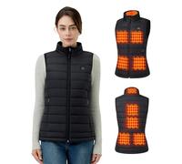 GOTOBI Women's Heated Vest with 16000 mAh Power Bank Included, Ergonomics Heating System, Smart Temp Control, Lightweight Heated Jacket for Women,Black,S