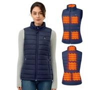 GOTOBI Women's Heated Vest with 16000 mAh Power Bank Included, Ergonomics Heating System, Smart Temp Control, Lightweight Heated Jacket for Women,Blue,S