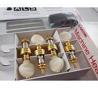 Gotoh SPBJ4 Banjo Tuners (Set of 4, Gold with Pearloid Buttons), Made in Japan - Includes Fret Polishing Kit by Australian Luthier Supplies