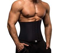 Gotoly Waist Trainer for Men Sweat Sauna Suit Slimming Trimmer Belt Neoprene Workout Body Shaper Stomach Corset Adjustable Back Support Band (Black/S)