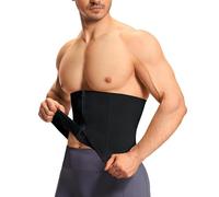 Gotoly Waist Trainer Men Body Shaper Tummy Control Corset Shapewear Seamless Slimming Girdle Workout Belly Band Waist Trimmer with Zipper Black