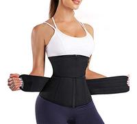 Gotoly Waist Trainer Trimmer for Women Weight Loss Sauna Sweat Workout Corset Tummy Control Cincher Belt Body Shaper (Black, Small)