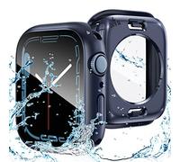 Goton 2 in 1 Waterproof Case for Apple Watch Series 8 Series 7 41mm, 360 Glass Screen Protector, Hard PC Protective Case + Back Frame for iWatch 8/7 Accessories 41mm, Blue