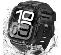 Goton 3 in 1 Waterproof Case with Band for Apple Watch 46mm,Designed for Apple Watch Series 10 (2024) with Built-in Tempered Glass Screen Protector,Shockproof Bumper with Band for iWatch 46mm