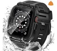 Goton 3 in 1 Waterproof Case with Band for Apple Watch with Built-in Tempered Glass Screen Protector 44mm, 360° Shockproof Bumper Face Cover with Band for Apple Watch SE 3/SE 2/SE, Series 6/5/4, 44mm