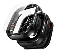 Goton AntiCrack Metal Case & Screen Protector for Apple Watch Ultra 3/2/1 49mm, Alloy Frame with Ceramic-Like Back Cover + Auto-Alignment Glass for Fitness Fanatics, Business Users, Outdoor Explorers