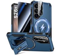 Goton for Samsung Galaxy S26+ Case with Privacy Tempered Glass Screen Protector & Camera Lens Protector, Compatible with MagSafe, Invisible Kickstand, Shockof Phone Cover, Blue