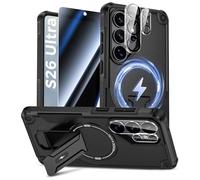 Goton for Samsung Galaxy S26 Ultra Case with Privacy Tempered Glass Screen Protector & Camera Lens Protector, Compatible with MagSafe, Invisible Kickstand, Shockof Phone Cover, Black