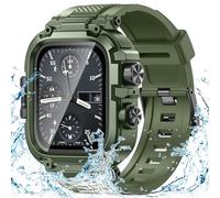 Goton IP68 Waterproof Rugged Band for Apple Watch 44mm with Case build-in Screen Protector for Men, Heavy Duty Bumper Cover Sport Strap Compatible with iWatch SE 3/2/1, Series 6/5/4 44 mm