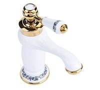 GOTOTOP Bathroom Sink Taps Mono Basin Mixer Tap Single Handle Sink Basin Taps with Cold/Hot Water Control White