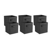 GOTOTOP Foldable Storage Cubes, 6 Pieces, Nonwoven Fabric, Square Collapsible Boxes, 26.9x26.2x27.8cm, for Home Toys Clothes Organiser