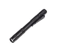 GOTOTOP LED Flashlight with Clip Penlight Medical Mini Portable Aluminum Alloy Black Press Type Battery Powered Pen Pocket High Bright Light Torch Lamp