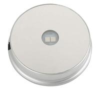 GOTOTOP LED Light Base, Electric Crystal Display Stand 2/4/6 Colorful Crystal Led Light Base Only Batteries Powered(Round 2 LEDs)