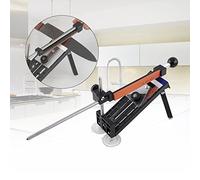 GOTOTOP Manual Knife Sharpener With Fixed Angle and 4 Whetstones - Stainless Steel Set With Rotary 180/400/800/1500 Grit