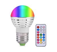 GOTOTOP Smart Led Light Bulb, Dimmable Multicolor Light Bulb E27 3W LED Candle Night Light Lamp Bulb with Remote Control