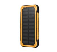 GOTOTOP Solar power bank 20000 mAh Portable Solar External Charger with 2 Output Ports, 2 Charging Modes (Solar + USB) for Camping Android iOS(yellow)