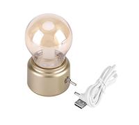 GOTOTOP Vintage LED Night Light, Creative Retro USB Rechargeable Bedside Table Lamp for Bedrooms Living Room Home Art Display Cafe Bar Studio(Gold)