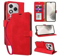 GOTOURED for Honor 400 Lite Case Wallet,RFID Blocking 4 Card Slots,Wrist Strap,Kickstand Flip Cover,Magnetic Closure,Shockproof Protective,Soft Leather for Honor 400 Lite Phone Case (Red)