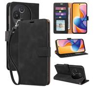 GOTOURED for TCL 60/60R 5G Phone Case Wallet Cover, [RFID Blocking 4 Card Slots] [Wrist Strap] [Kickstand] Magnetic Shockproof Protective Leather Flip Cases for TCL 60/60R 5G (Black)