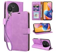 GOTOURED PU Leather Flip Case for TCL 60/60R 5G with Wallet (Purple)