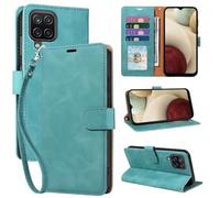 GOTOURED RFID Blocking for Samsung Galaxy A12/M12 Case Wallet (Green)